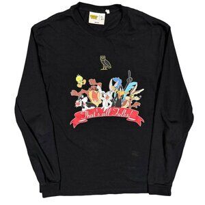 Rare OvO x Looney Tunes Long Sleeve Shirt Black Drake Octbers Very Own Medium